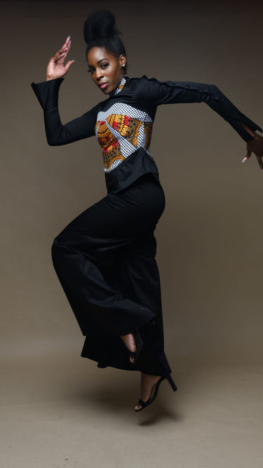 SUNRAY Alora Black Wide Leg Palazzo Trousers